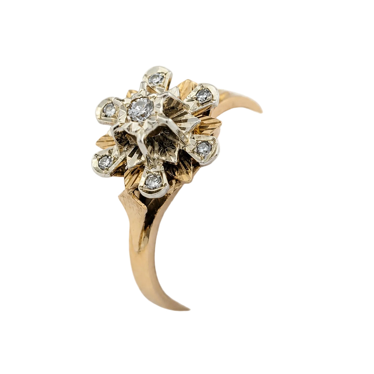 Marguerite Ring in Yellow Gold and Diamonds