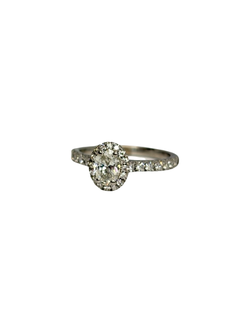 White Gold Solitaire Ring with Diamonds