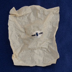 White Gold Band Ring with Sapphires and Diamonds
