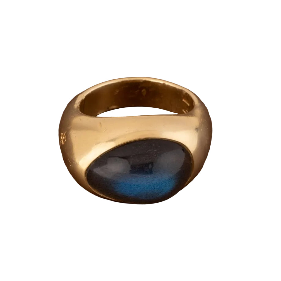 POMELLATO Bangle Ring in yellow gold and labradorite