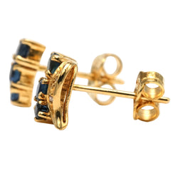 Yellow Gold Earrings with Sapphires and Diamonds