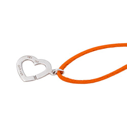 Dinh Van Double-Heart White Gold Cord Bracelet