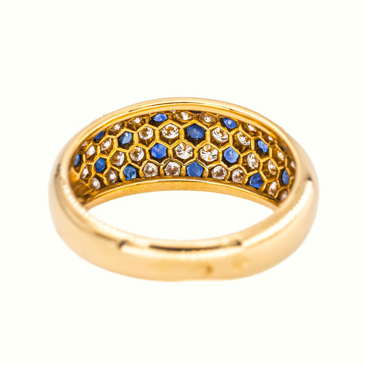 Yellow Gold Sapphire Bangle Ring