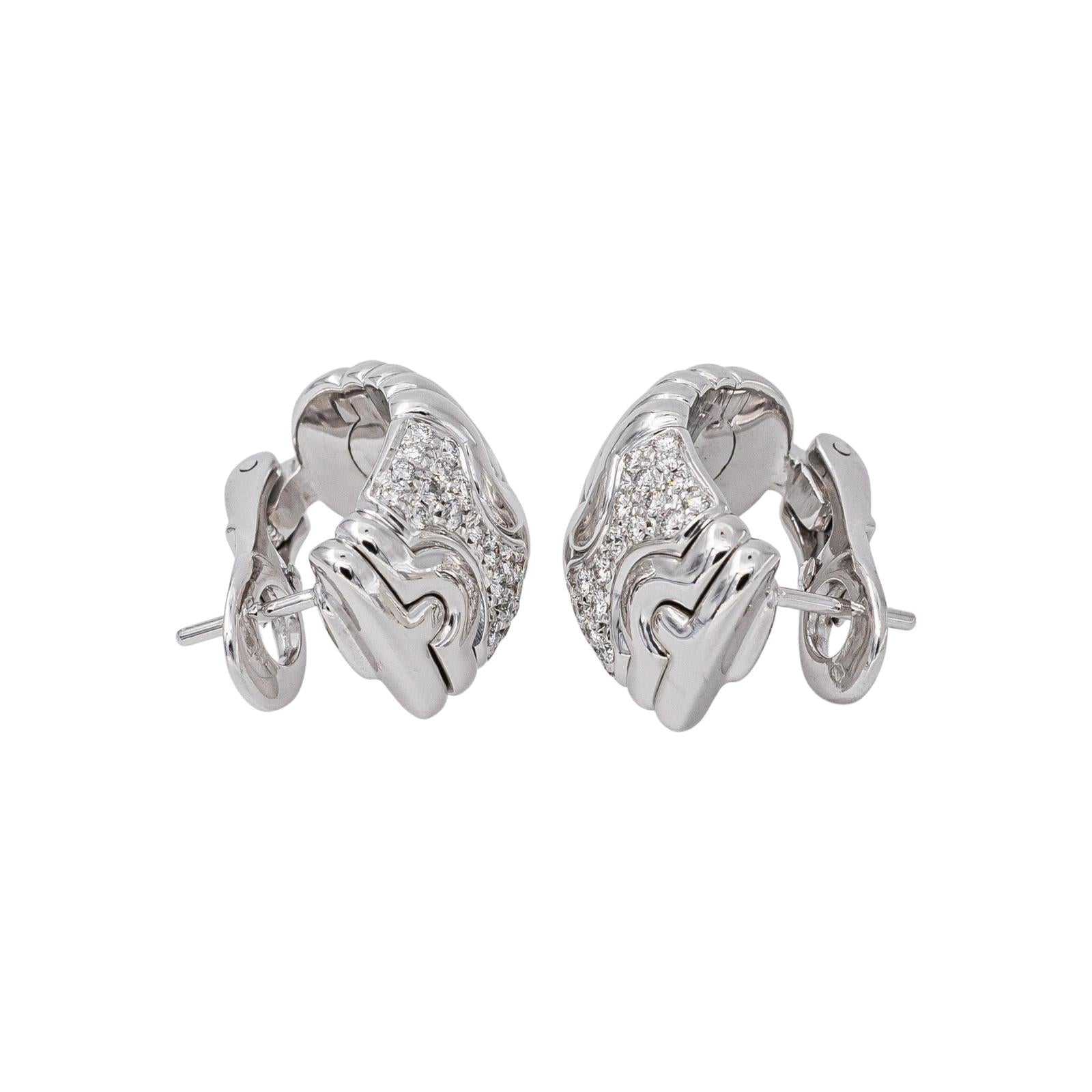 Bulgari Parentesi Earrings, White gold with Diamonds