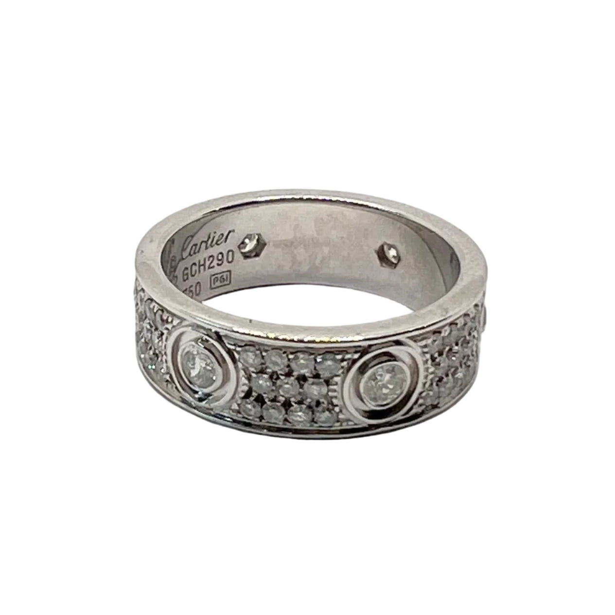 Bague Alliance CARTIER Love en or blanc et diamants