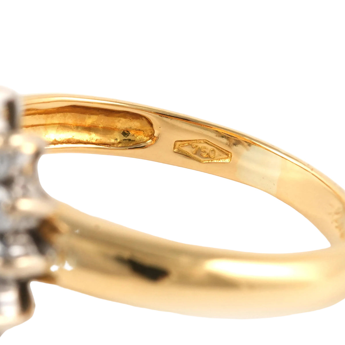 "Entourage" Ring in Yellow Gold, Sapphire, and Zirconia