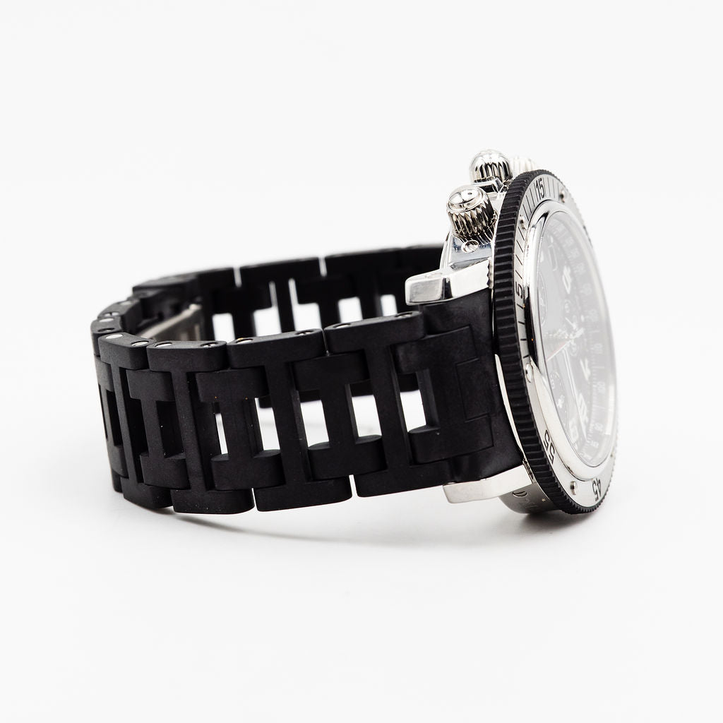 Montre HERMÈS "Clipper Chrono" en acier et caoutchouc