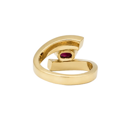 "Toi & Moi" Ring in Yellow Gold, Rubies, and Diamonds