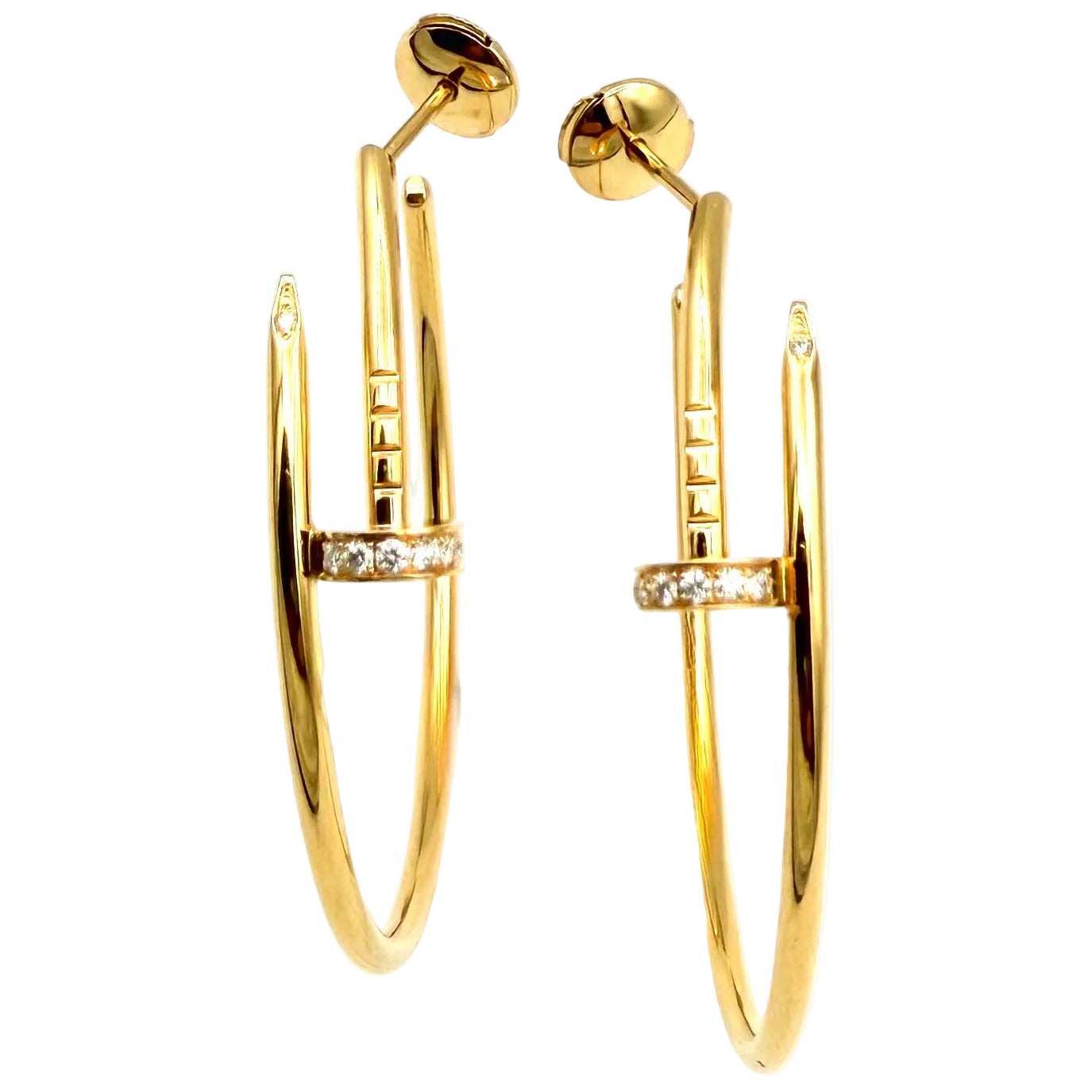 CARTIER "Juste un clou" GM Hoop earrings in rose gold and diamonds