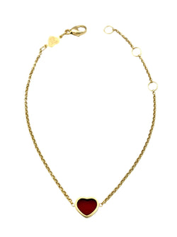 CHOPARD "Happy Hearts" Bracelet in Rose gold and Carnelian