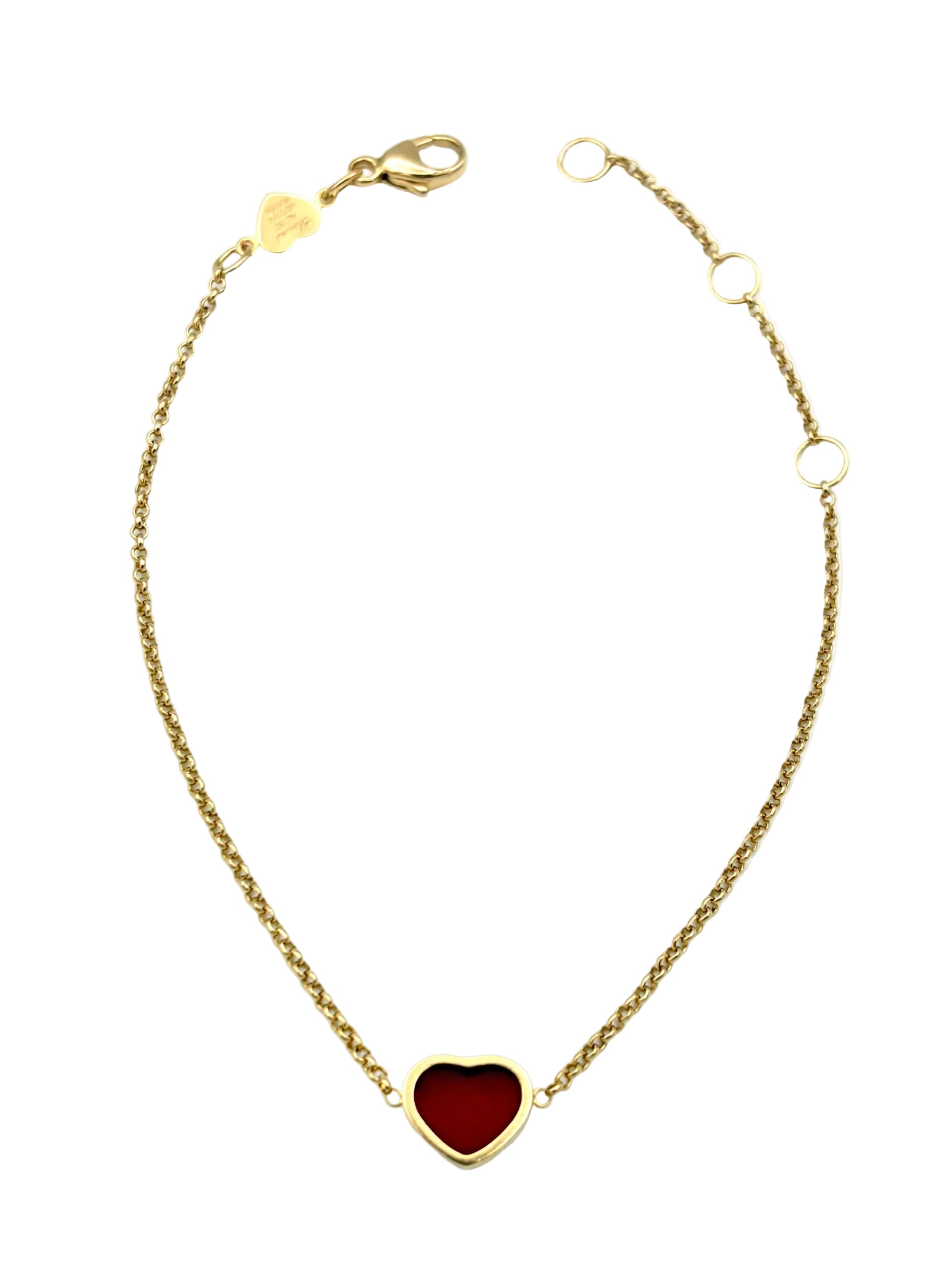 CHOPARD "Happy Hearts" Bracelet in Rose gold and Carnelian