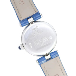 CARTIER "Vendôme Must" Watch in silver, steel and leather