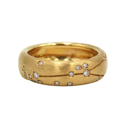 REPOSSI "Astrale" Band Ring in yellow gold and diamonds