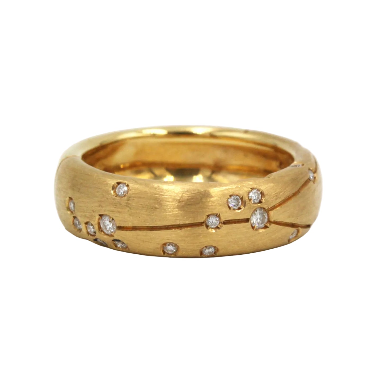REPOSSI "Astrale" Band Ring in yellow gold and diamonds