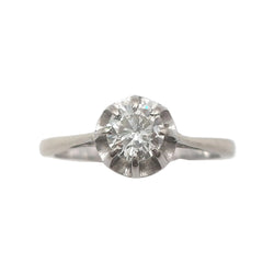White Gold Solitaire Ring with Diamonds