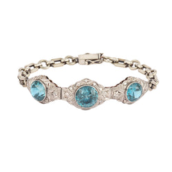 Bracelet made of white gold, Platinum, cubic zirconia, and diamonds