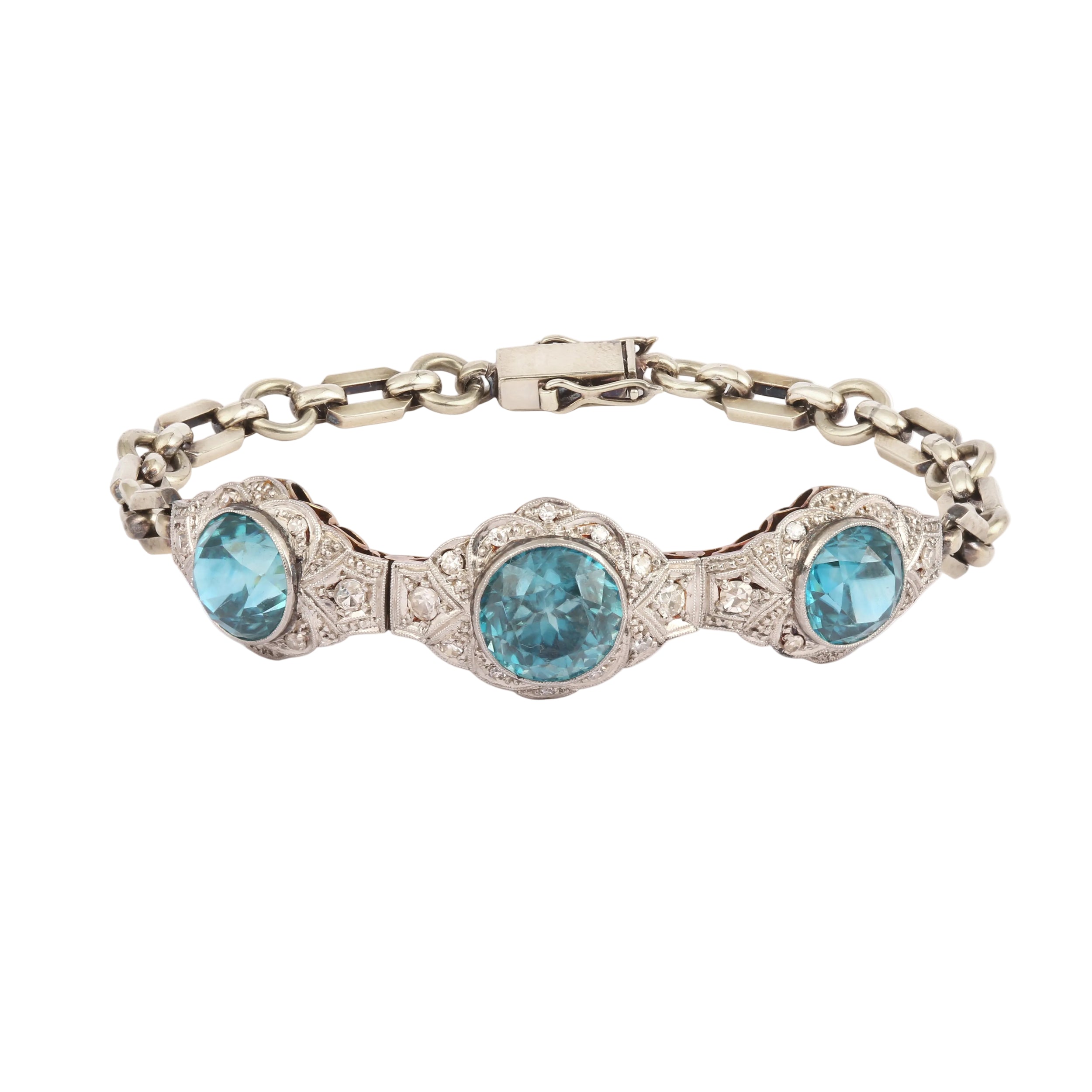 Bracelet made of white gold, Platinum, cubic zirconia, and diamonds