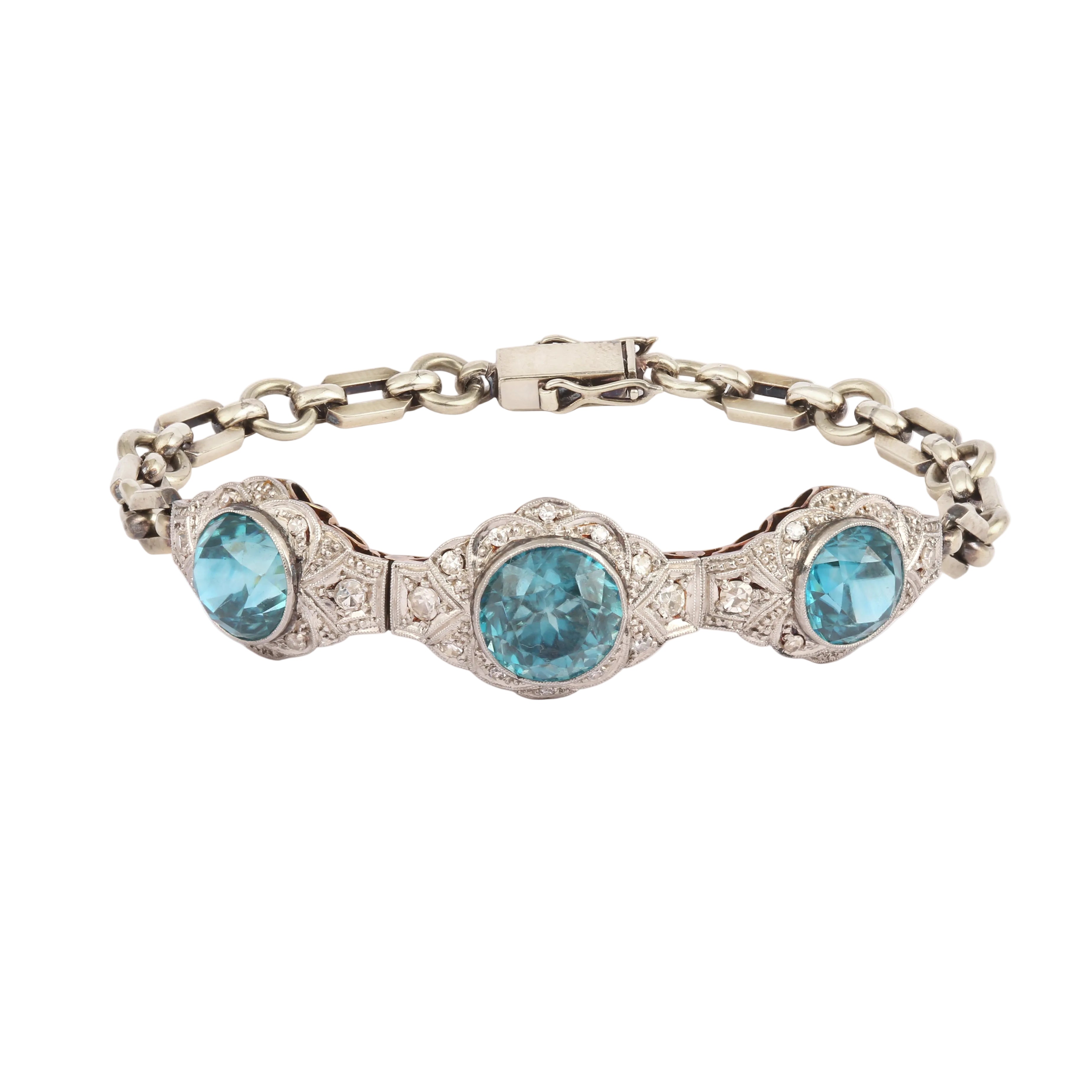Bracelet made of white gold, Platinum, cubic zirconia, and diamonds