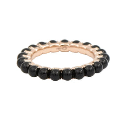 Bague Alliance GINETTE NY "Maria" en or rose et onyx