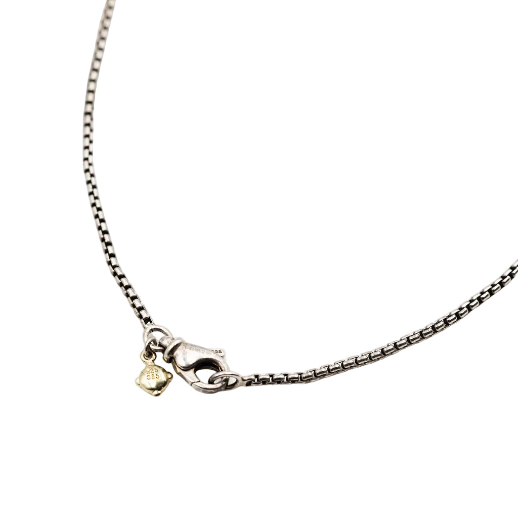 Necklace DAVID YURMAN Cross pendant in black silver and diamonds.
