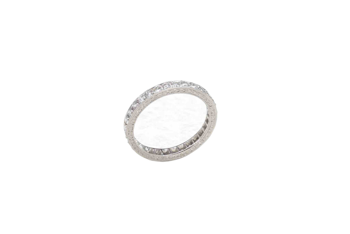 Alliance de création de style vintage diamants et platine