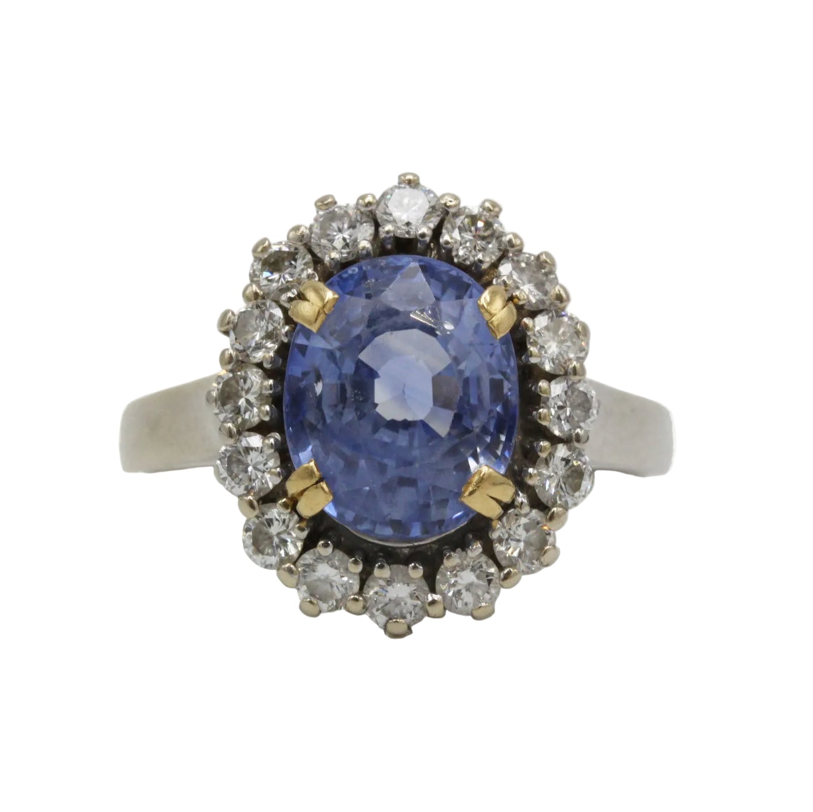 Marguerite Ring in White gold, Yellow gold, Sapphire, and Diamonds