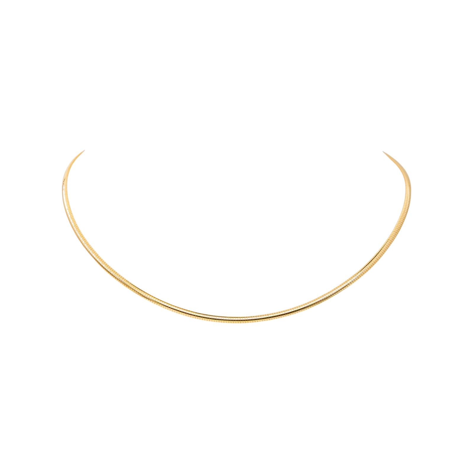 Yellow Gold Omega Link Necklace