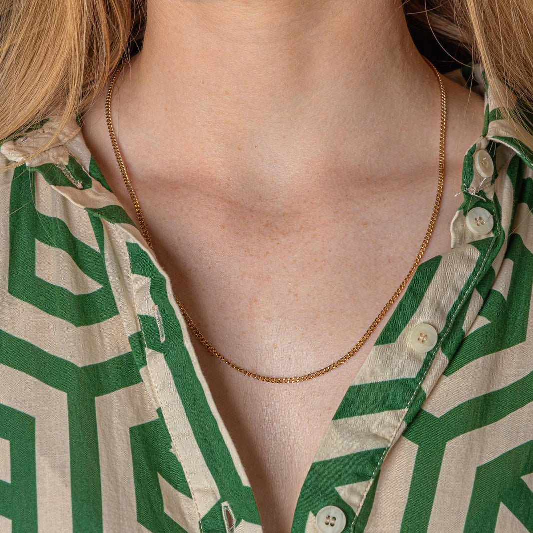 Rose gold curb chain necklace