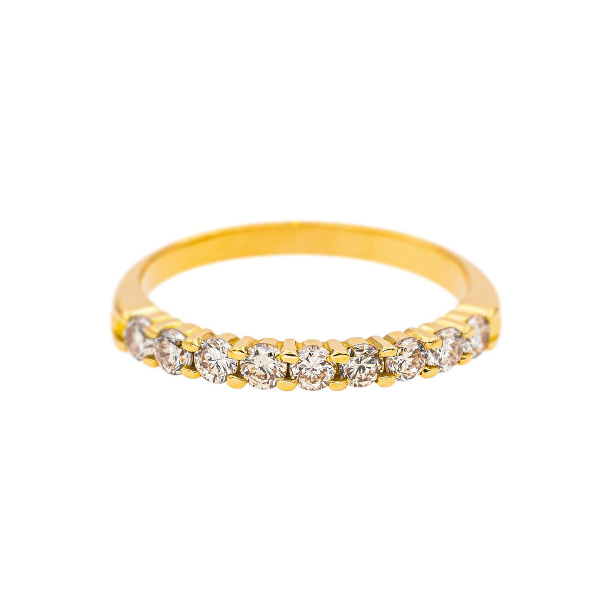 Bague Demi-alliance  Or jaune Diamant