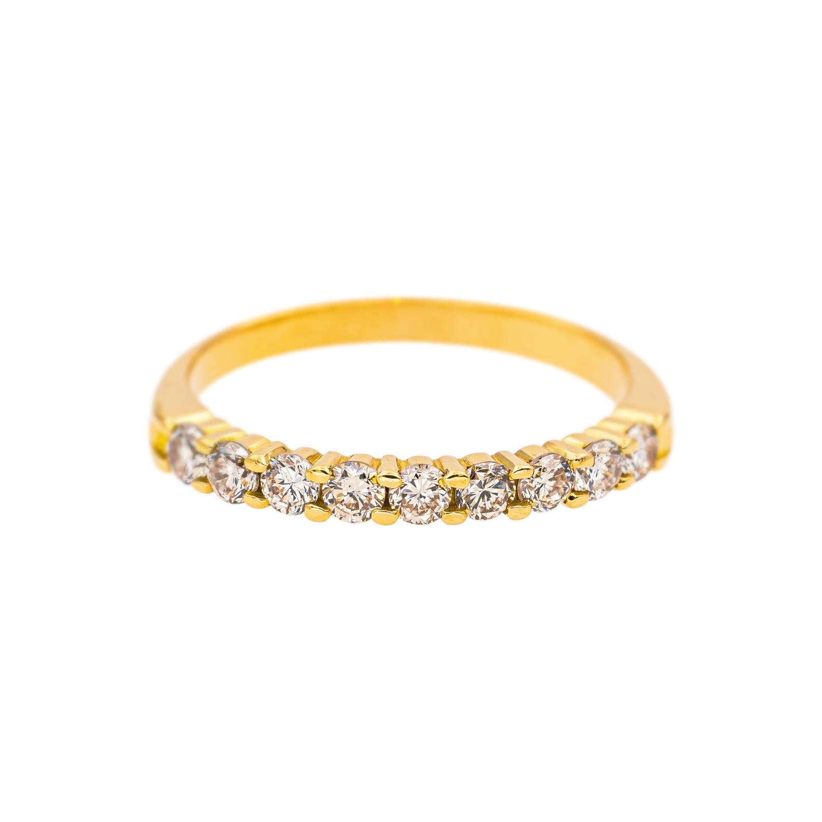Ring Half-alliance Yellow gold diamond