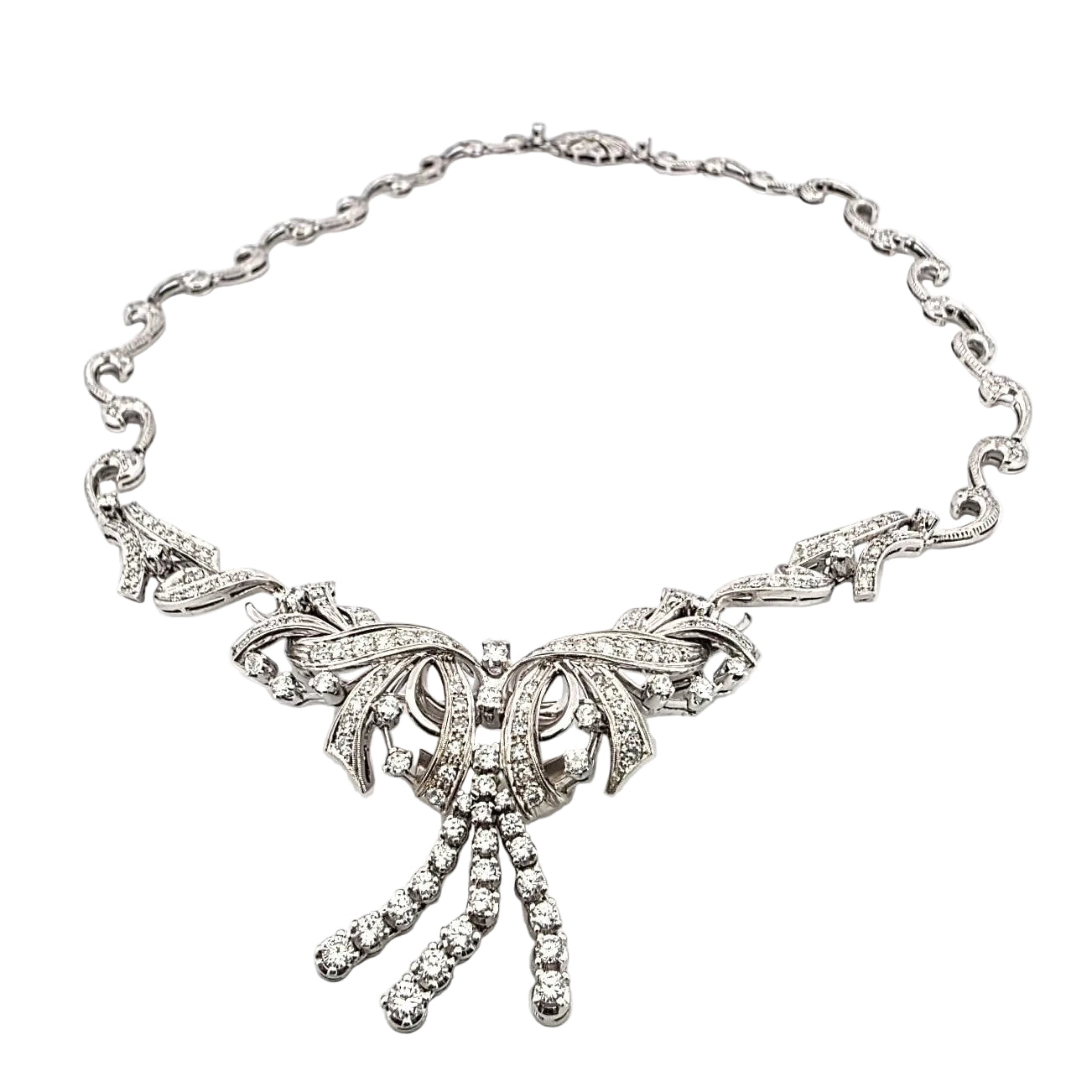 Necklace Plastron in White gold and Diamonds