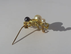 Gold and Pearl Brooch Pin
