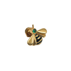CARTIER "Bee" Brooch in yellow gold, Enamel, and Emerald