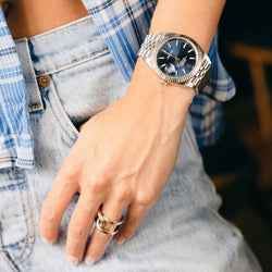 ROLEX "Datejust 41" watch in steel and white gold