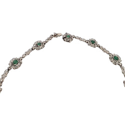 Plastron Necklace in Platinum, Emeralds, and Diamonds