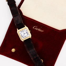 Watch CARTIER "Santos-Dumont" in yellow gold and leather