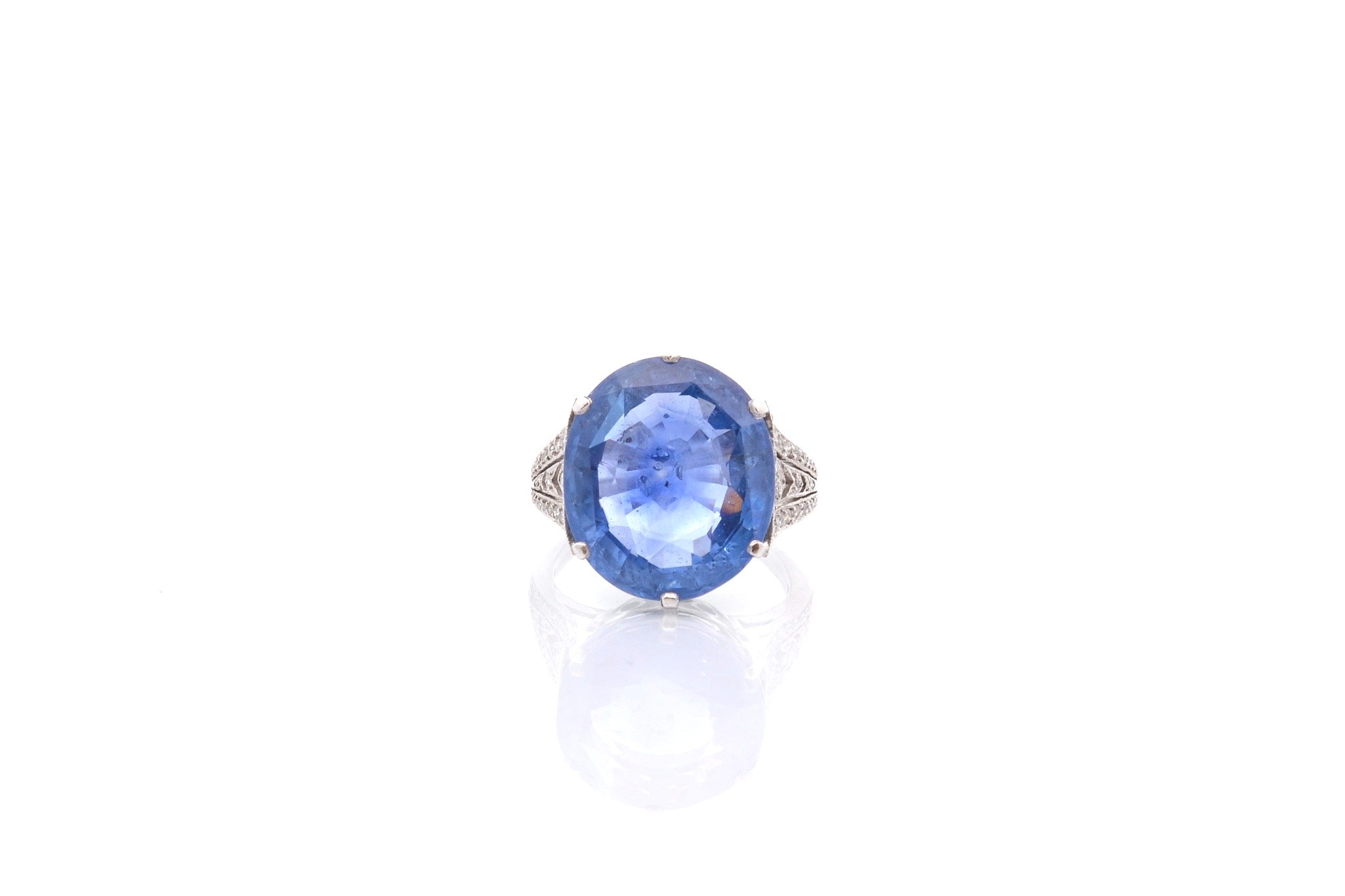 Bague saphir de Ceylan de 18,49 carats en platine (Copie)