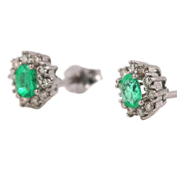 White Gold Earrings with Emeralds and Diamonds