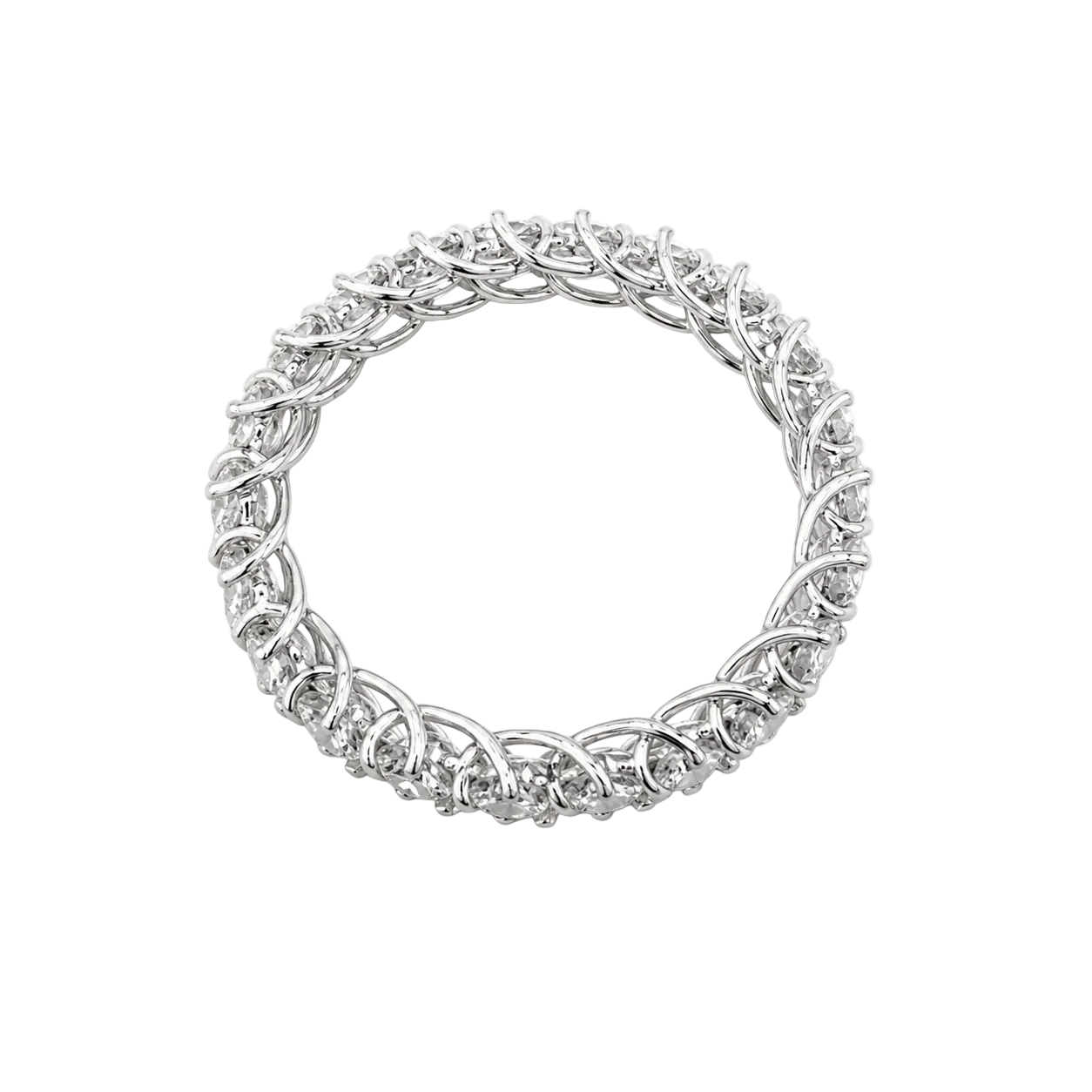White Gold and Diamond Wedding Band