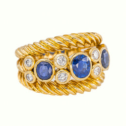 Yellow gold Sapphire Ring
