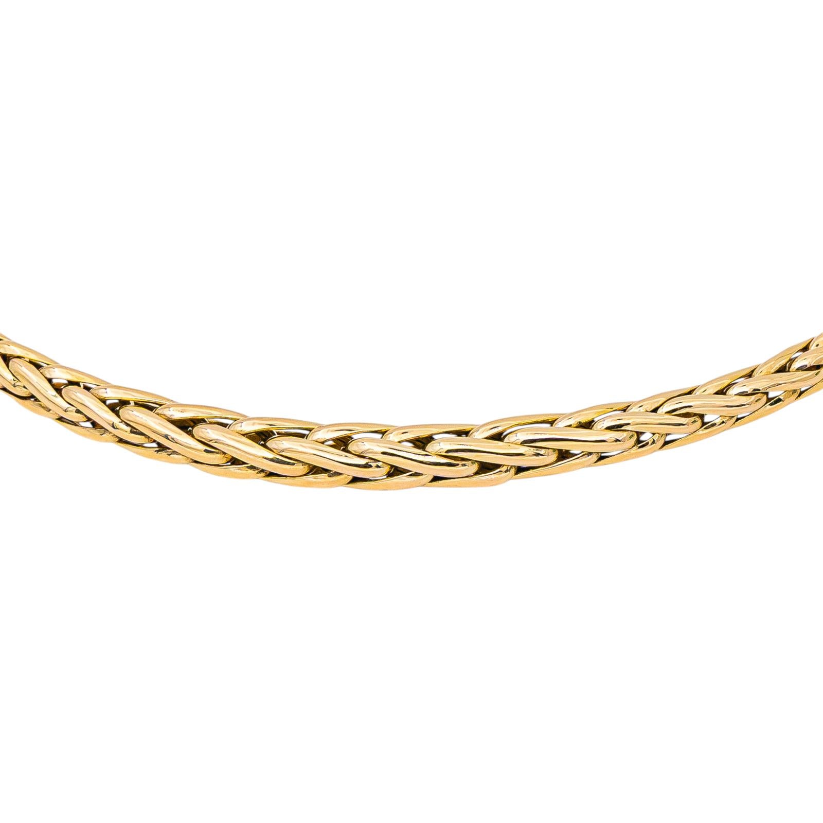 Yellow Gold Palm Leaf Link Necklace