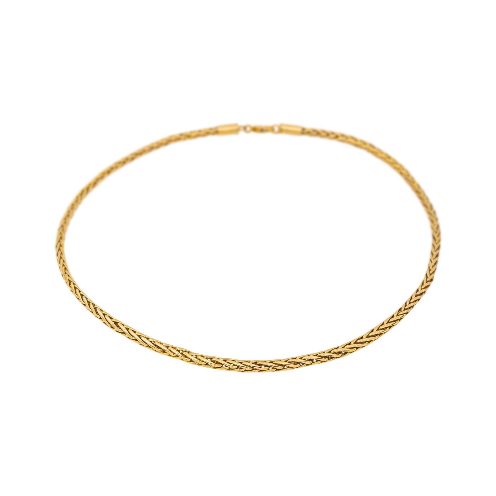 Yellow Gold Palm Leaf Link Necklace