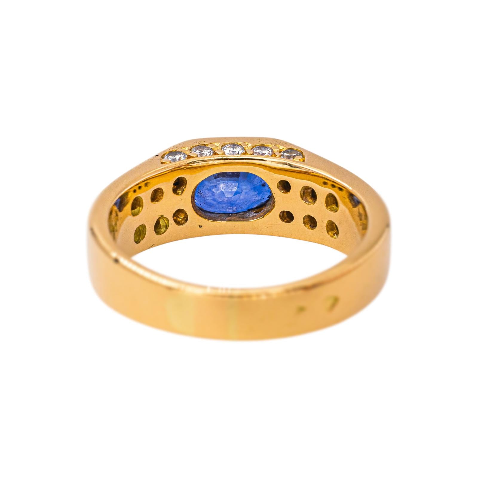 Bague Bandeau Or jaune Saphir
