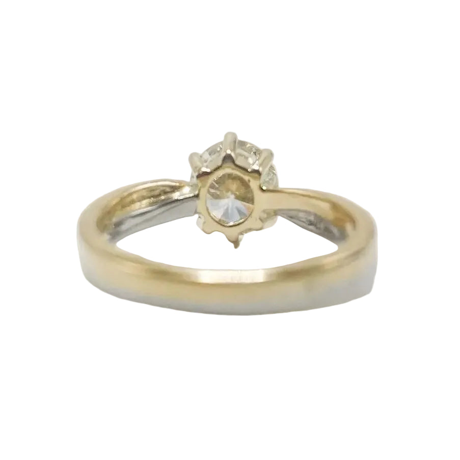 Bague Solitaire en or blanc, or jaune et diamant
