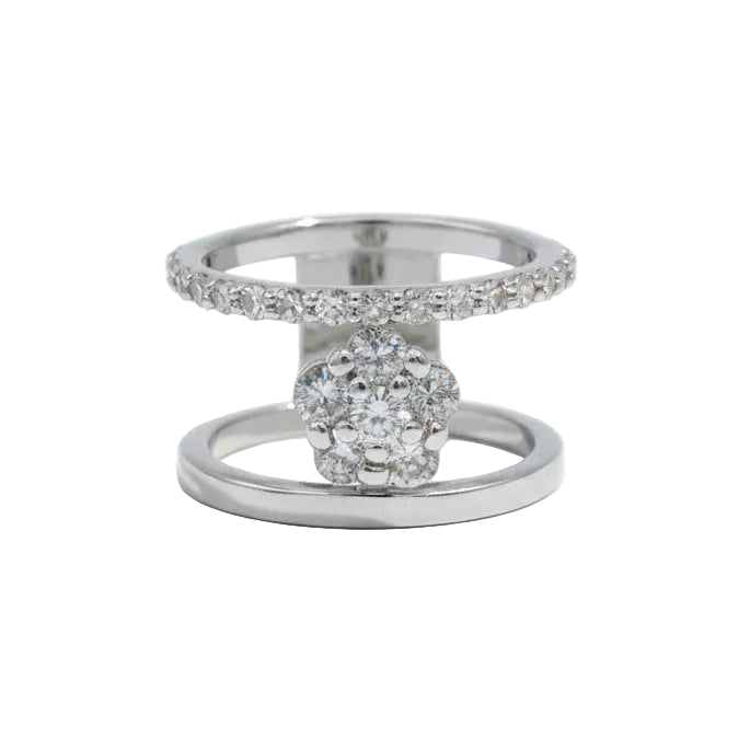 Marguerite Ring in White Gold and Diamonds