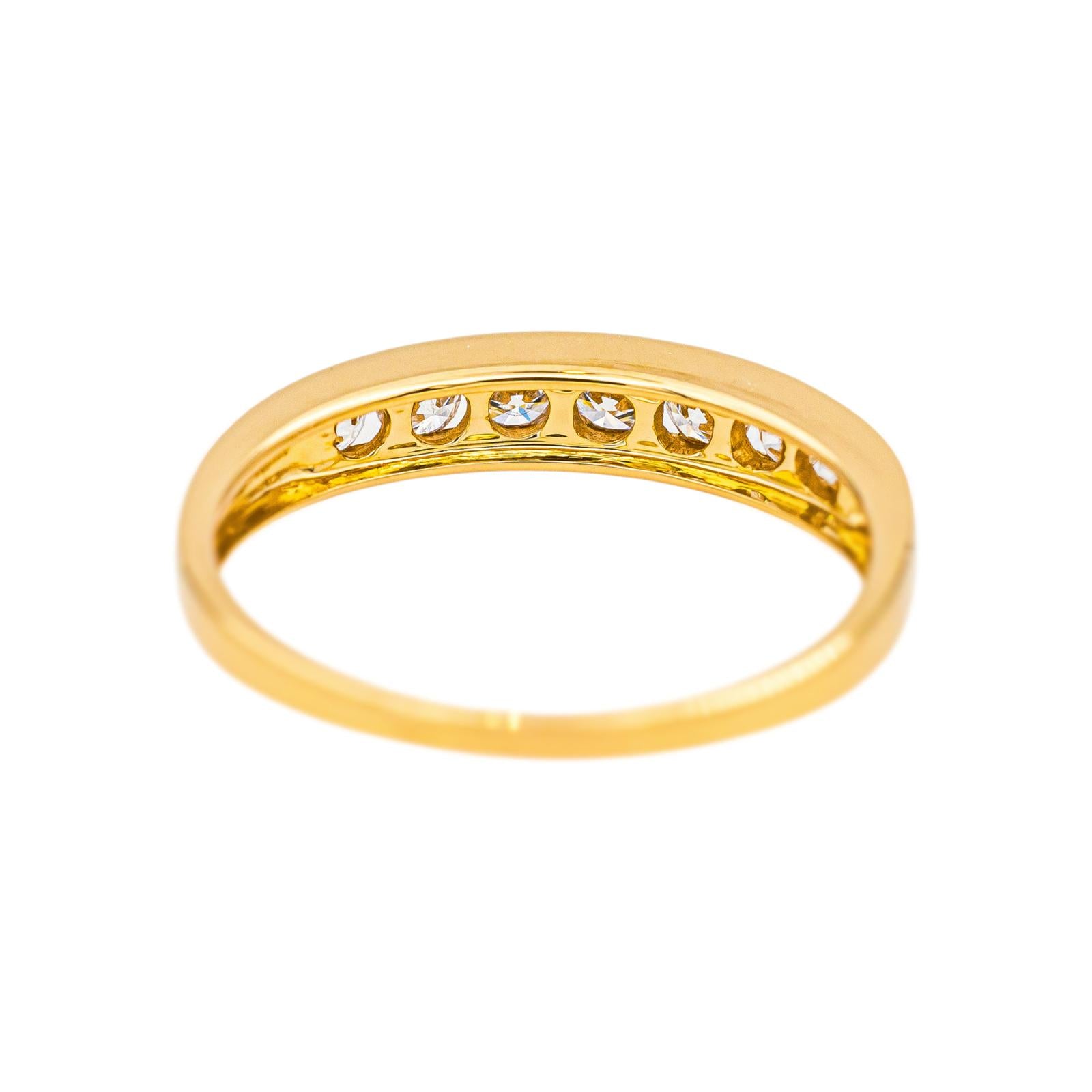 Bague Demi-alliance  Or jaune Diamant