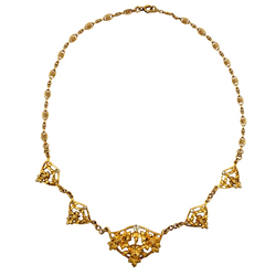 Yellow gold and Diamonds Drapery Necklace