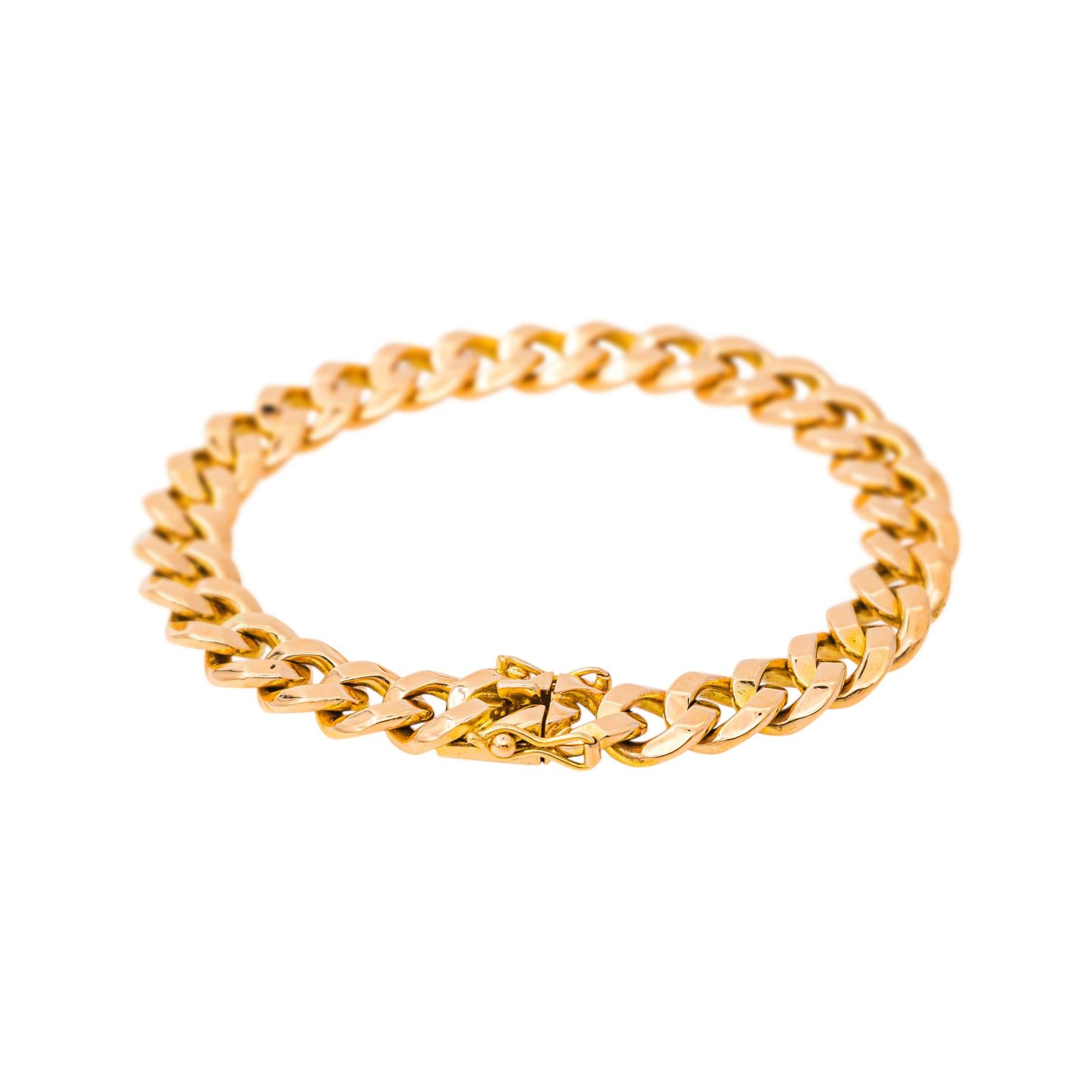 Rose gold curb chain bracelet