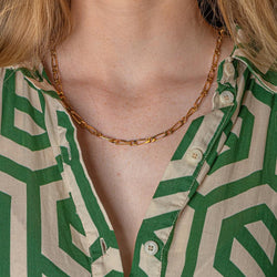 Rose Gold Alternating Link Necklace