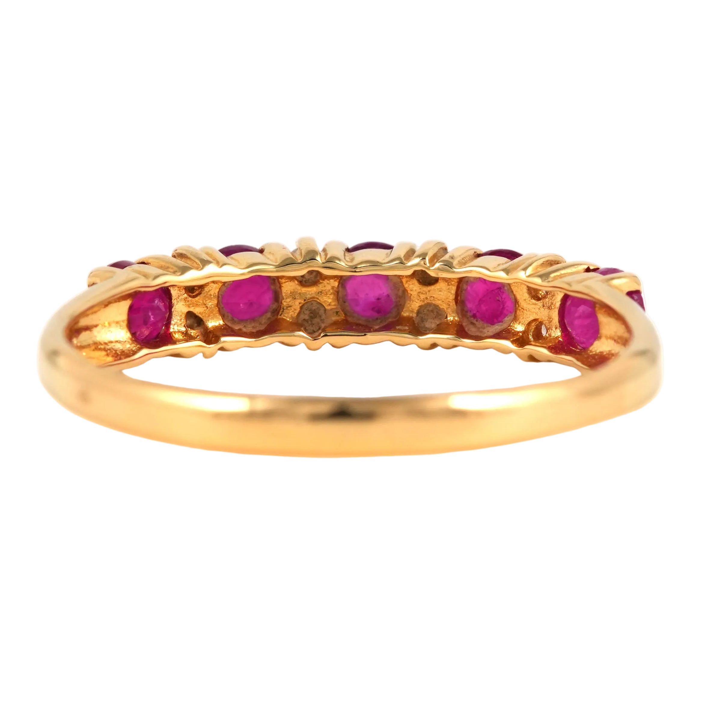 Yellow Gold Garter Ring with Rubies and Diamonds